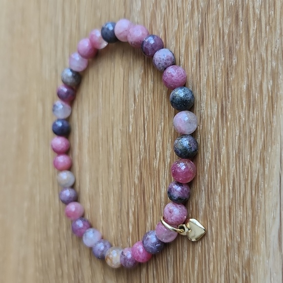 Tourmaline Bead Stretch Hand Crafted Bracelet - Picture 3 of 8